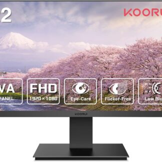 KOORUI FullHD 液晶ディスプレイ モニター VAパネル非光沢 超薄型スリムベゼルアイケア・ブルーライト軽減傾き調整HDMI＋VGAポートVESAマウント