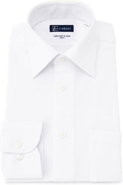 [アイシャツ] i-shirt 完全ノーアイロン ストレッチ 超速乾 スリムフィット 長袖 アイシャツ ワイシャツ メンズ ノンアイロン ホワイト レギュラーカラー 無地
